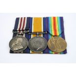 A Full Size British World War One Military Medal Trio To Include The Victory Medal, The British