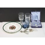 A Collection of Royal Inniskilling Dragoon Guards Collectables To Include Glasses, Plate And