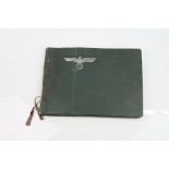 A World War Two German Photograph Album With Contents To Include Approx 120 Genuine Period