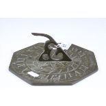 Brass Octagonal Sun Dial Top, w.18cms