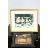 Jan Nathan print of two piglets and another of a provincial pig in sty