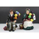 Two Royal Doulton Figures - ' The Old Balloon Seller ' HN1315 and ' The Old Balloon Man ' HN1954 (