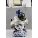 Lladro Clown Head in a Bowler Hat, no.05130, Boxed , h.26.5cm