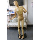 Life Size Wooden Artist's Articulated Lady Figure with stand, approx. h.5'10"