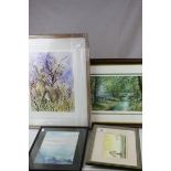 Group of pictures to include Contemporary watercolour of Hare by Linda Travers Smith ,rural scenes