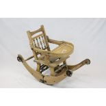 Late 19th / Early 20th century Metamorphic Child's High Chair / Rocking Chair