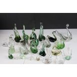Collection of approximately 26 Glass Swans / Birds including Two Pembrokeshire