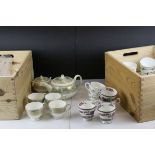 Wedgwood ' Columbia ' Tea Set comprising Tea Pot, Milk, Lidded Sugar, 6 Tea Cups and 6 Saucers