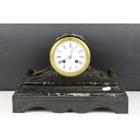 An antique slate bracket clock with two train movement