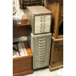 Mid 20th century Triumph Metal Twelve Drawer Tool Cabinet, h.75cms w.30cms together with a Smaller