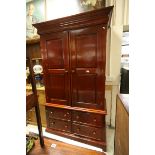 19th century Style Wardrobe, the two doors opening to reveal a hanging rail, over four short