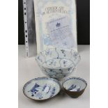 Nanking Cargo Chinese Qing Blue and White Porcelain Dish with label to underside and Spink