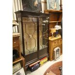 Georgian Style Carved Mahogany Display Cabinet with a pair of astragal glazed doors, 183cms high x