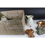 Large box of mixed collectables to include silver plate, Royal Worcester china, copper jelly