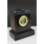 Victorian Slate and Marble Mantle Clock of Architectural Form, h.29cms