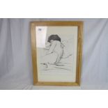Davis Smith R.E a framed pastel portrait study of a sleeping nude female 68 x 48cm