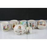 Group of vintage nursery china to include Royal Doulton Bunnykins, Pinky & Perky cup etc