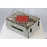 Vintage Painted Wooden First Aid Box, w.40cms