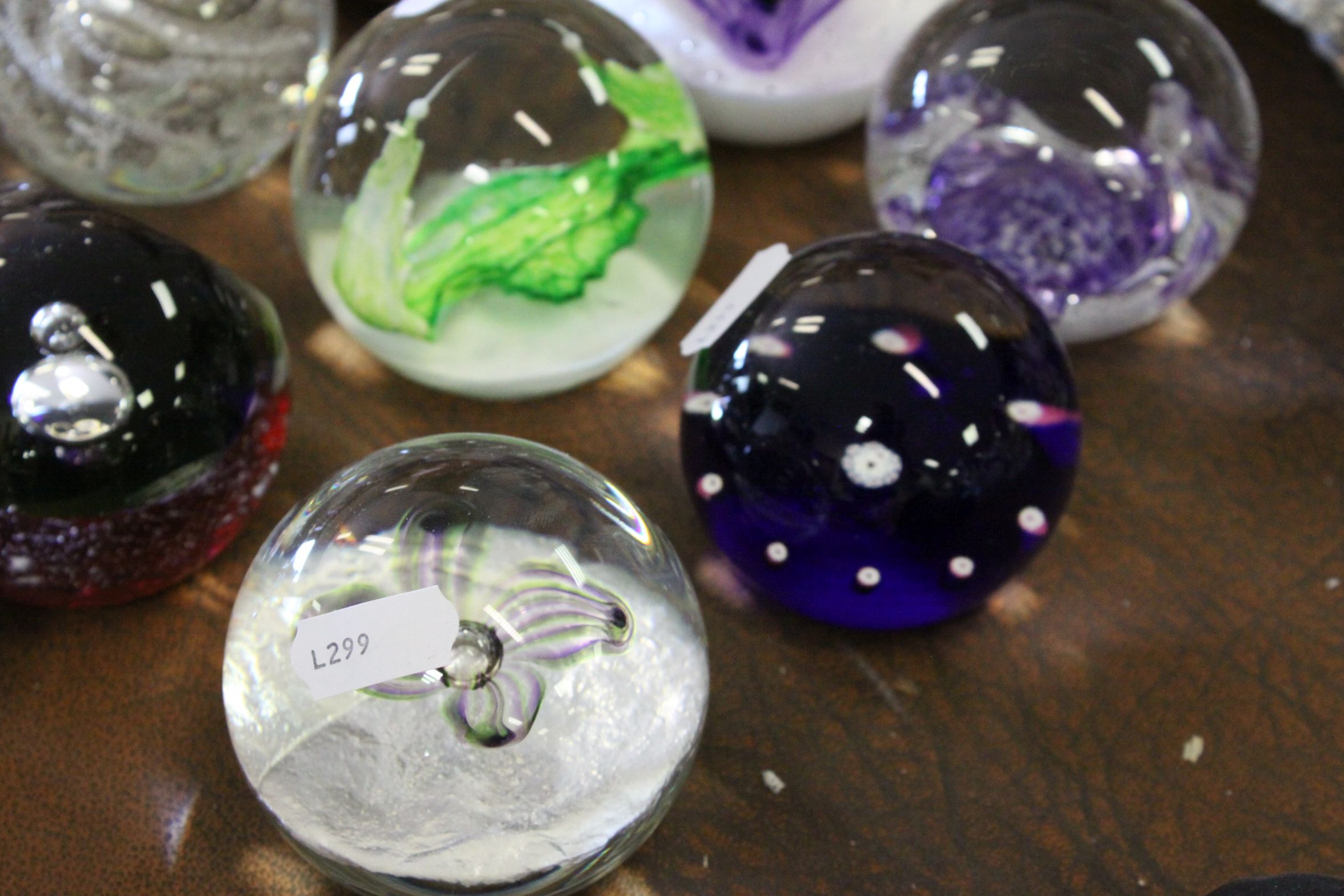 Eleven Selkirk glass paper weights mainly late 20th century. - Image 3 of 6