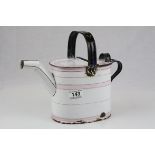 Early 20th century Pink and White Enamel Watering Can, h.24cms