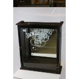 Reproduction Drinks Cabinet, the single glass panel door marked ' Jack Daniels Old Time Old No.7