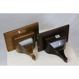 Two similar Mahogany Clock Brackets / Shelves, largest h.32cms w.33.5cms