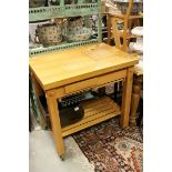 French ' Le Gourmand ' Modern Beech Wood Butchers Block / Kitchen Island, the top with removable