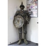 Life Size Replica Metal Suit of Armour with Shield, h.200cms