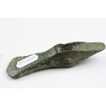 A Bronze age axe head measuring approx 110mm in length.