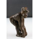 A Black Forest style hand carved monkey with removeable head corkscrew and articulated legs.