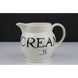 Emma Bridgewater Toast and Marmalade ' Cream ' Jug, h. 14cms