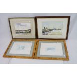 Pair of Framed and Glazed Winnie the Pooh Pencil Drawing Prints together with David Gaffer Framed