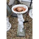 Reconstituted Garden Bird Bath, h.88cms