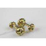 A pair of 18ct gold plated knot cufflinks