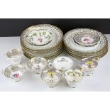 Collection of 19th century Porcelain including Cabinet Rockingham Cup & Saucer with hand painted