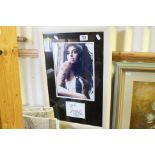 Amy Winehouse - Signature ' love Amy ' framed and glazed together with a photographic image of her,