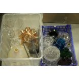 Two boxes of glassware to include rummer & cut glass items