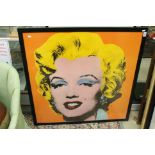 Large Print of Andy Warhol's Marilyn Monroe, 96cms x 96cms, framed and glazed