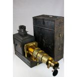 An Antique metal boxed magic lantern camera.