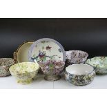 Collection of Eight 19th and Early 20th century Transfer Printed Bowls, Chintz Patterned including