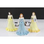Three Royal Doulton Gemstones Collection Figurines - October Opal, November Topaz and December