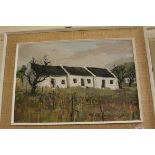 Dumaresq framed oil on board 20th century figures by cottages possibly Irish/Scottish signed