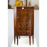 Georgian Mahogany Washstand, the double opening lift lid revealing wells for washbasin set, over a