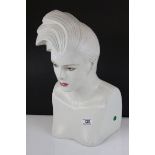 1980's Shop Display Head and Shoulders of a Woman with Quiff Hairstyle, h.49cms