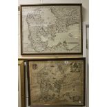 Antique framed Frederick De Witt map of Demark and one other similar by Covens and Mortier.