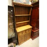 Late Victorian small pine cottage dresser