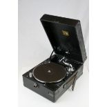 20th century HMV table top Gramophone, af.