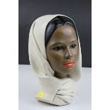 1950's Tretchikoff Style Bust of a Lady wearing a Head Scarf, h.26cms