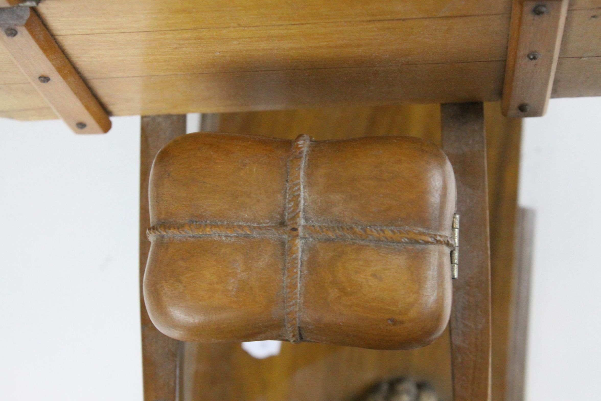 Black Forest Carved Wooden Tobacco or Match Holder in the form of a Dog with a Basket on his back - Image 10 of 10