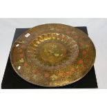 Indian Brass Inlaid Circular Tray, d.61cms